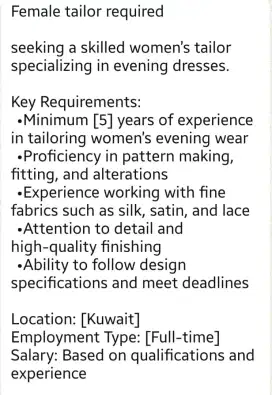 Female tailor/penjahit wanita