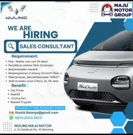 Wuling Maju Motor membutuhkan Salesman / Salesgirl