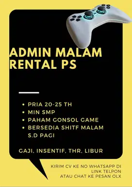 ADMIN MALAM RENTAL PS