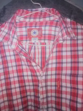 kemaja flanel converse size l besar