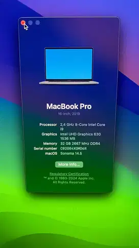 MacBook Pro 16inch 2019 Touchbar