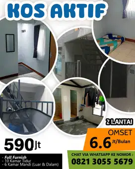 Jual Kost Kosan Murah, Furnish, Terawat, Minat Japri