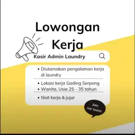 Loker Admin Laundry - Diutamakan yang pengalaman