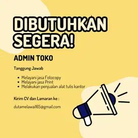 Lowongan Kerja Admin Toko