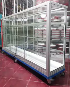 Etalase Pakai RODA BESAR + Siku 2Mx1M Serbaguna