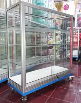 Etalase Toko Pakai Roda & Kunci 1Mx1M  Barang Siap kirim