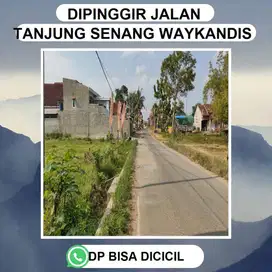 TANAH DIPINGGIR JALAN UTAMA AMD TANJUNG SENANG DEPAN PASAR WAYKANDIS