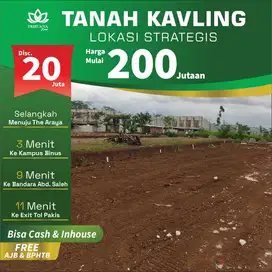 Tanah prospek strategis dekat Araya