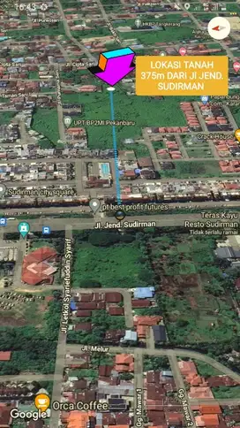 Tanah jl Sudirman kota pekanbaru daerah  jl Taman Sari