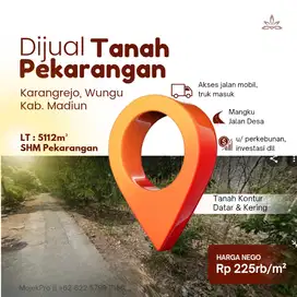 Dijual Tanah Pekarangan Luas di Karangsemi Wungu
