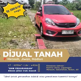 Tanah Pekarangan Luas di Metesih Jiwan Madiun