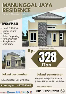 DIJUAL HUNIAN RUMAH MANUNGGAL JAYA RESIDENCE