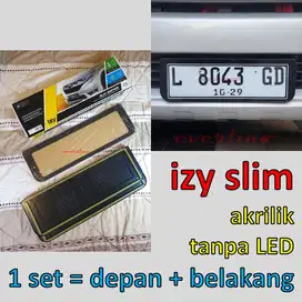 IZY SLIM plat nomor mobil akrilik dudukan frame mika tatakan tempat