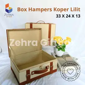 Box Hampers Model Koper Warna Cream List Coklat Asli Handmade Termurah