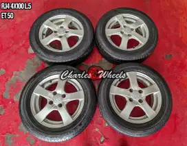 Velg + ban oem brio r14 4x100 dll
