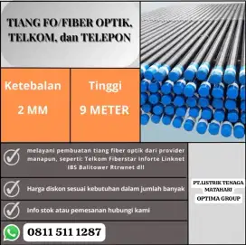 TIANG FIBER OPTIC DI KALTARA,TIANG TELKOM,TIANG PLN,TIANG LAMPU
