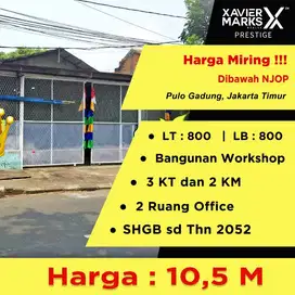 di jual bangunan workshop bengkel di bawahnjop di klender bekasi
