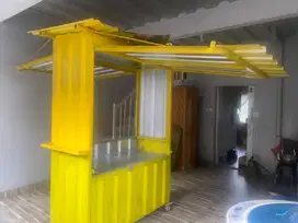 Di jual gerobak multifungsi ukiran 2x3m kondisi baru 3,5jt nego tipis
