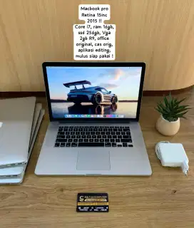 Macbook Pro 15inc 2015, Core i7 lengkap tas, mulus.