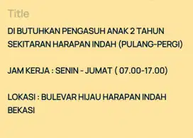 DIBUTUHKAN PENGASUH ANAK