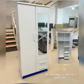 LEMARI PAKAIAN 2P MINIMALIS BIRU WHITE