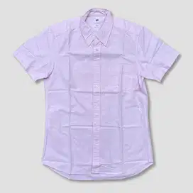 Kemeja Uniqlo Cowok Slim Fit Pink Original Like New