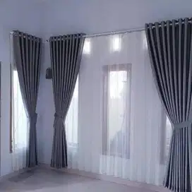 Menerima Gorden Jendela Minimalis Tirai Gordyn Blackout Hordeng Custom