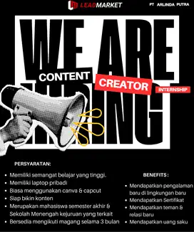 urgently need internship content creator