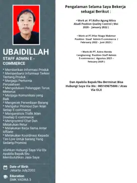Mencari Lowongan Pekerjaan Staff  Admin E-Commerce/ Onlineshop