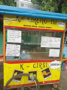 Dijual Gerobak Buat Usaha sudah lengkap meja+bangku+terpal