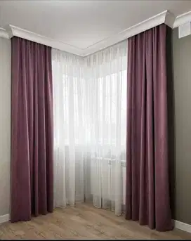 Menerima Gorden Jendela Minimalis Tirai Gordyn Blackout Hordeng Custom