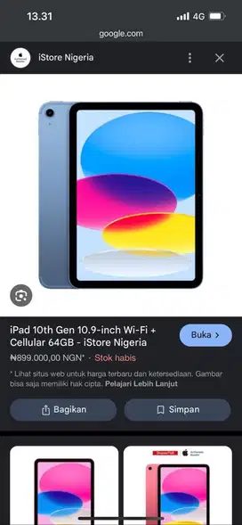 Dijual cepat ipad gen 10