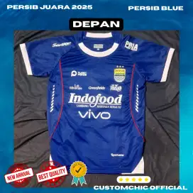 Kaos Persib Juara 2025 Simple Biru Premium