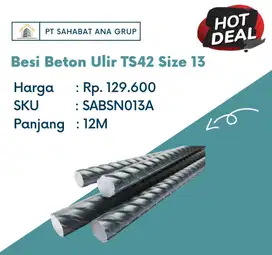 Besi Beton Ulir TS42 Size 13
