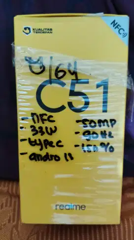 Realmi C51 NFC RAM 4/64GB
Hijau Mint
Kondisi Mulus+Lengkap Dus+Charger