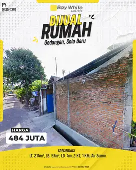 Dijual Rumah Plus Tanah di Gedangan