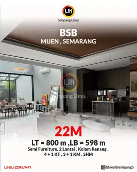 Dijual Rumah Mewah Eksklusif di BSB Mijen – Kolam Renang & Semi Furnis