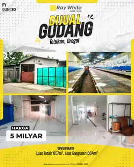 Dijual Gudang di Telukan, Grogol