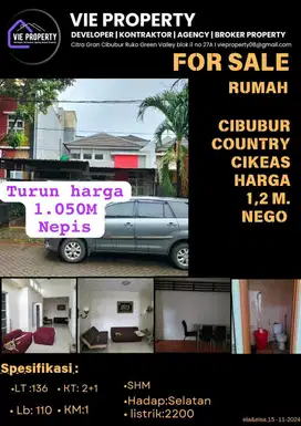 Cibubur Country Cikeas ,Turun harga, di bawah pasaran,