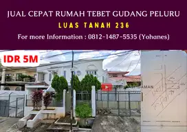 Jual Cepat Rumah 236mtr Tebet Gudang Peluru