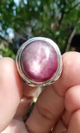 RUBY STAR TAJEM DAGING BIG SIZE RING PERAK LAWASAN