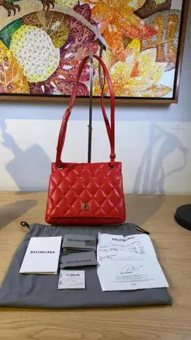 Balenciaga Leather medium Touch B. Shoulder Bag Preloved Original 98%