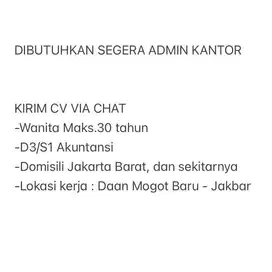 DIBUTUHKAN SEGERA ADMIN KANTOR