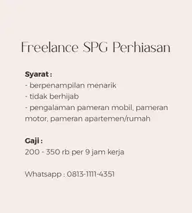 Freelance SPG perhiasan