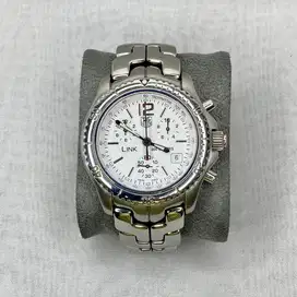 Jam tangan tag heuer link quartz double chrono