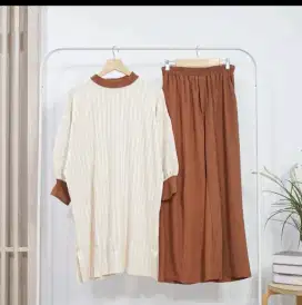 SETELAN KNIT TUNIK KULOT JUMBO