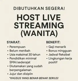 Di cari host live streaming wanita
