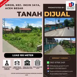 Dijual Tanah 105m² di Siron Aceh Besar Dekat Jalan Raya Harga Murah