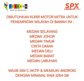 Lowongan Kerja Kurir Motor SPX Medan
