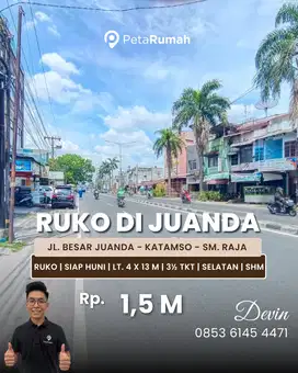 Jual Ruko Kondisi Siap Huni Daerah Inti Kota Medan